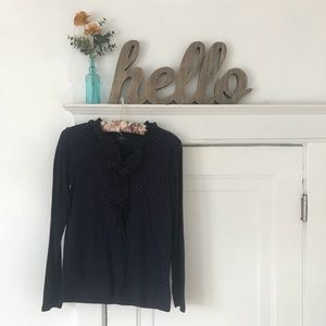 2 for 1 Loft ruffle button-front shirts (set)